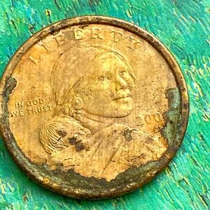 Vintage Sacagawea 2000D Toned One Dollar Coin